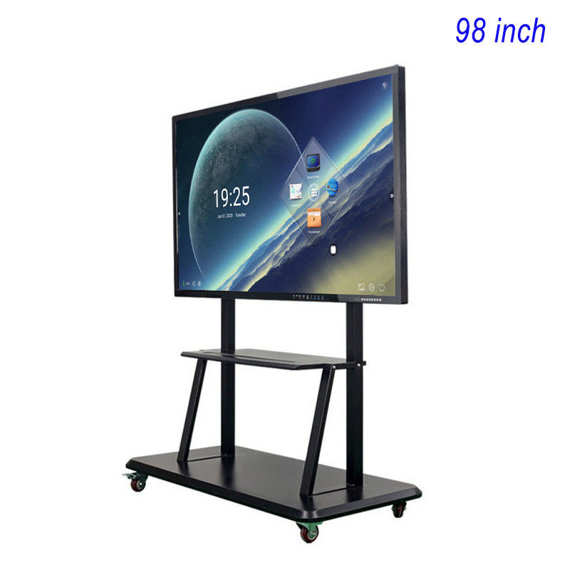 Tabla inteligente con pantalla táctil de 98 pulgadas, presentación interactiva 4K Tabla blanca electrónica con sistema dual