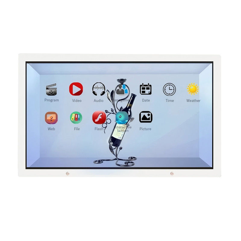 49-inch transparent LCD cabinet Showcase products interactively with a reusable