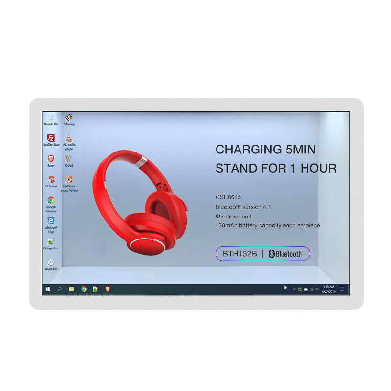 75 Inch Indoor 3D Hologram Interactive Touch Screen LCD Transparent Box Untuk Showcase Pendidikan Bandara