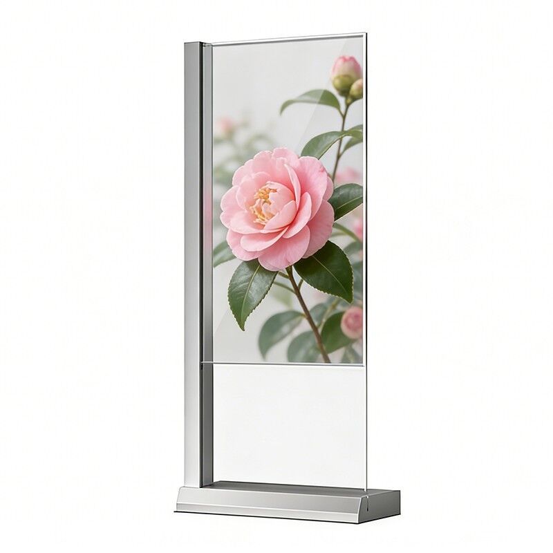Présentoir OLED transparent vertical ultra-mince de 55 pouces pour des solutions publicitaires au sol haut de gamme