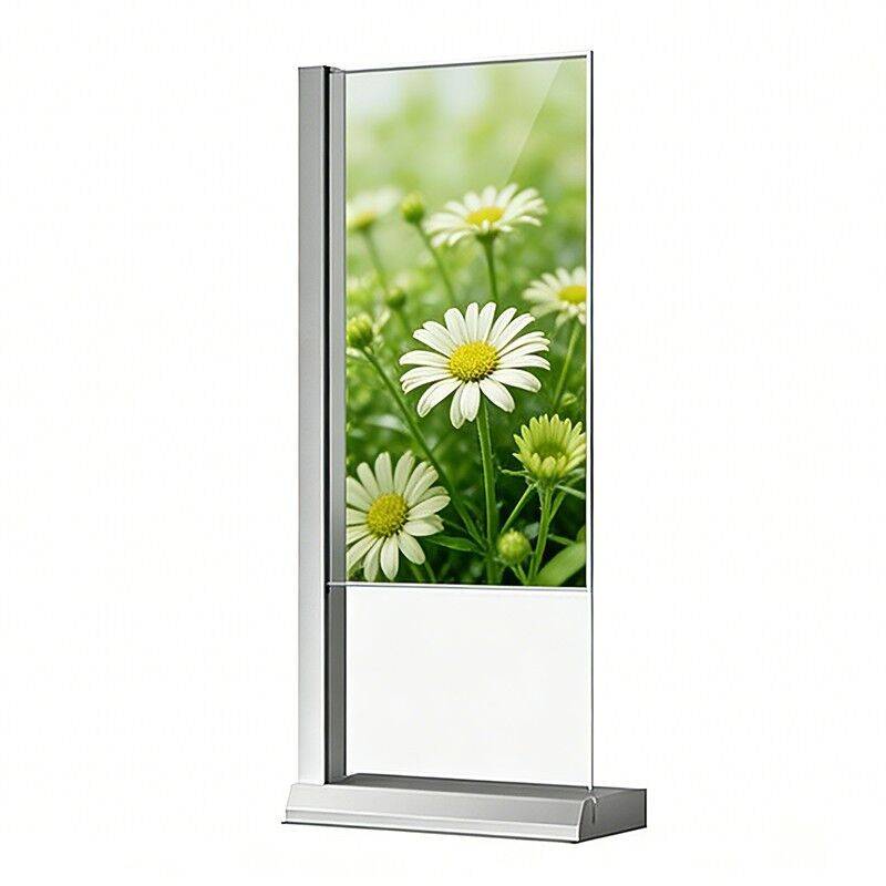 Présentoir OLED transparent vertical ultra-mince de 55 pouces pour des solutions publicitaires au sol haut de gamme