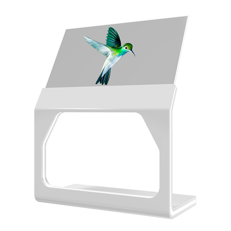 55-inch angled transparent oled touch screen with 43% transparency and 200,000:1 contrast for interactive exhibits