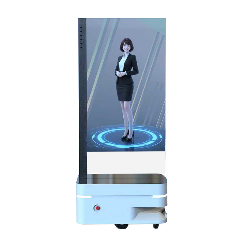 55 Inch All-in-One Intelligent Transparent OLED Screen Digital Person for Government Use Mobile AI Virtual Elevator Companion