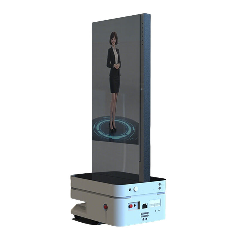 55 inch Transparent OLED Display AI Ad Robot Featuring Autonomous Navigation Automatic Charging and Continuous Video