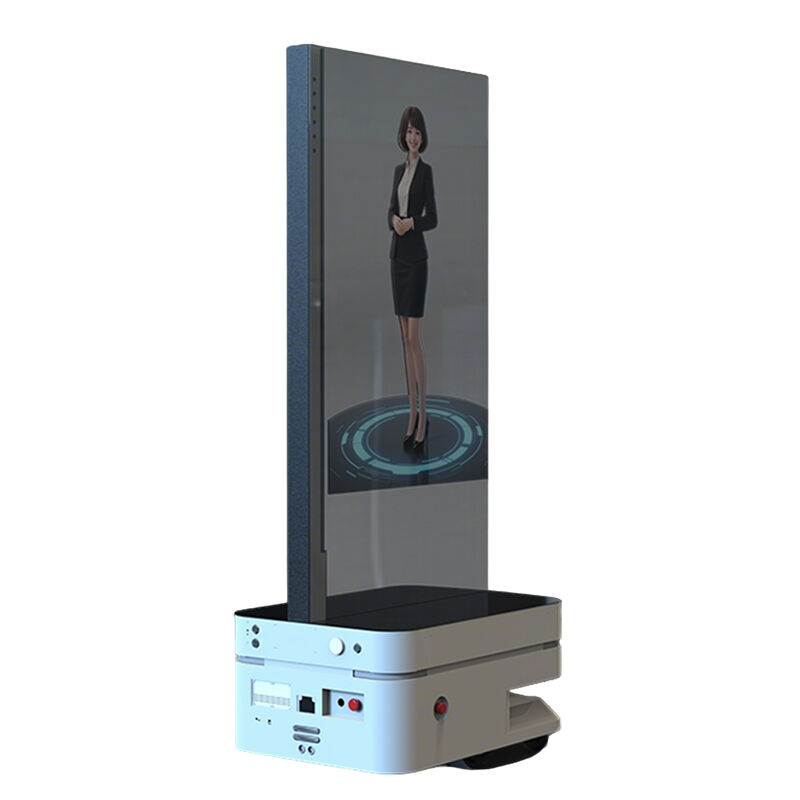 55 inch Transparent OLED Display AI Ad Robot Featuring Autonomous Navigation Automatic Charging and Continuous Video