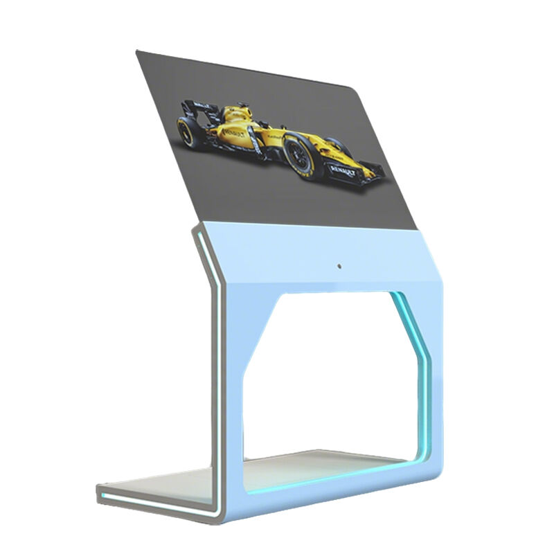 55 Inch Totem OLED Interactive Touch Ultra Thin Floor Standing horizontal transparent oled screen