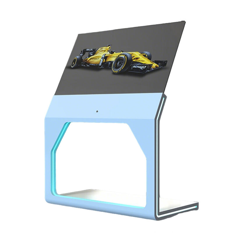 Écran OLED transparent Totem de 55 pouces avec contact interactif pour affichage numérique sur pied