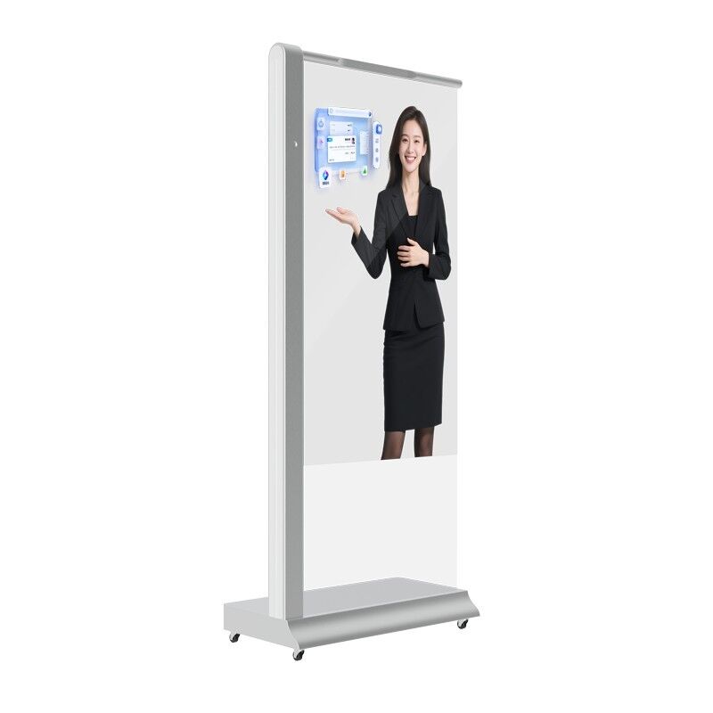 New Style 55-Inch Floor Stand Indoor and Super Narrow Frame Android Smart Transparent OLED Screen