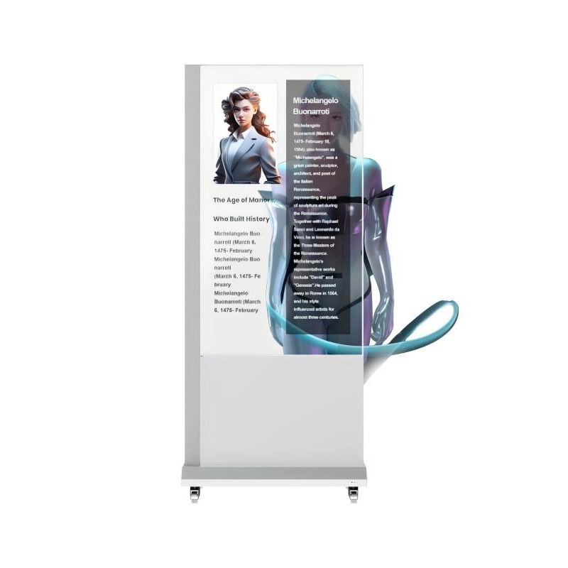 55-inch Indoor Floor-Standing Touch transparent oled display price Supports Windows and Android Systems with Built-in Memory Whole Machines OEM