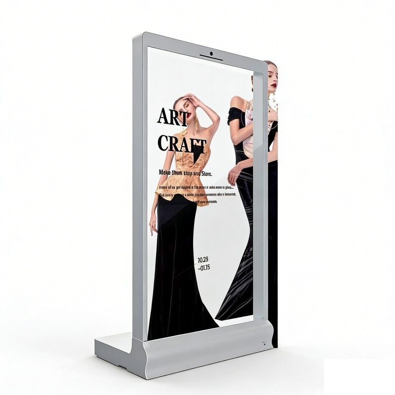 Big Size 77 Inch Standing Floor Touch Screen Oled Transparent Display Unit Showcase for Exhibition Hypermarket Shopping Mall museum
