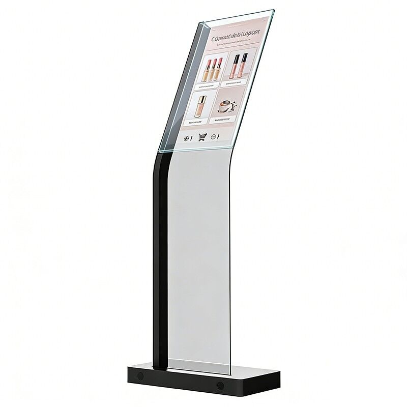 30 Inch Custom clear Floor Standing transparent OLED Display Unit Stand for Supermarket Exhibition Hotel