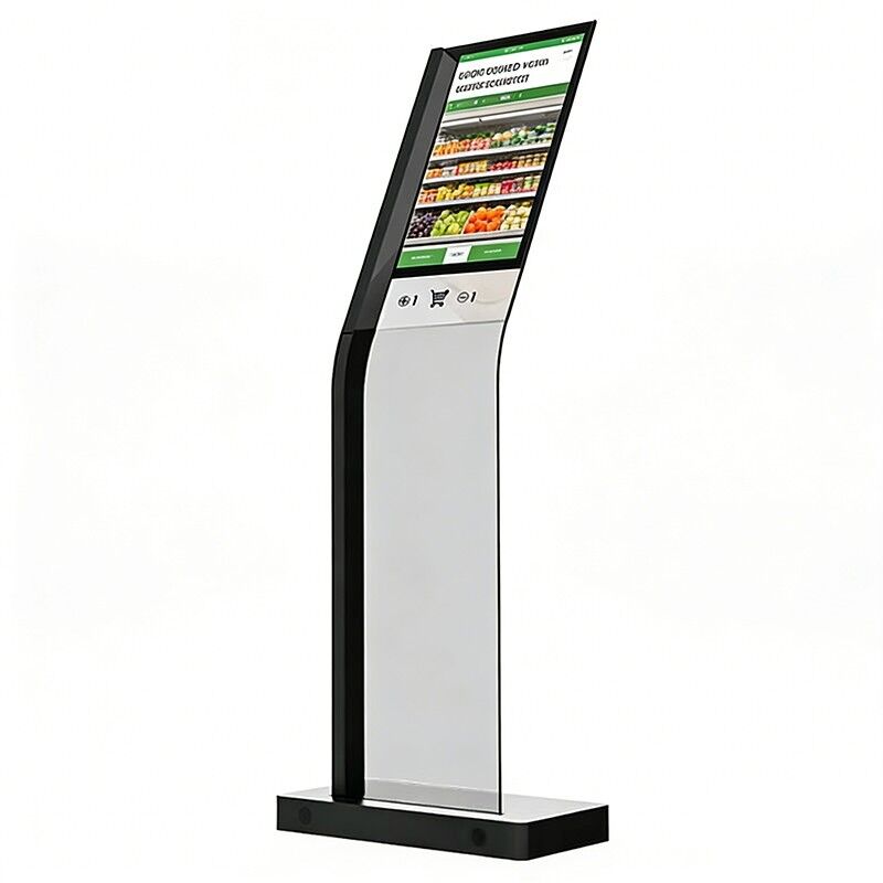 30 Inch Custom clear Floor Standing transparent OLED Display Unit Stand for Supermarket Exhibition Hotel
