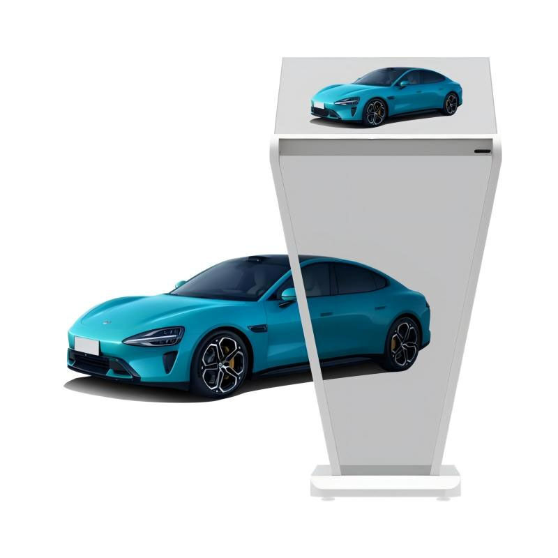 30 inch High Brightness Transparent OLED Display Stand Full Color Capacitive Touch Ag Glass Floor Stand for Welcome Display