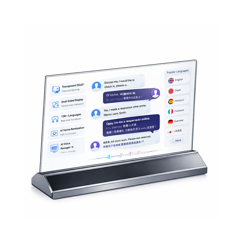 A 30-inch Frameless transparent OLED screen translation that supports real-time AI translation of 138 languages ​​and is suitable for commercial use