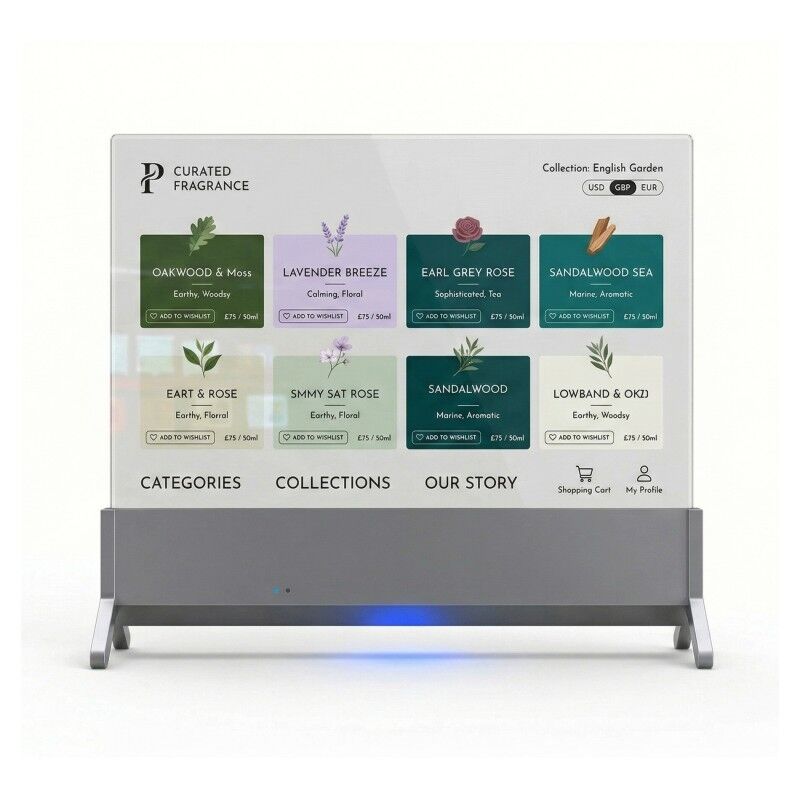 Écran OLED transparent double face de 30 pouces pour la communication client en face à face