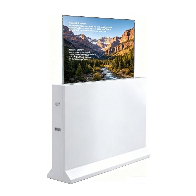 55 pollici Self luminous OLED Ultra Thin Touch Panel Lifting Centro scientifico display OLED trasparente interattivo