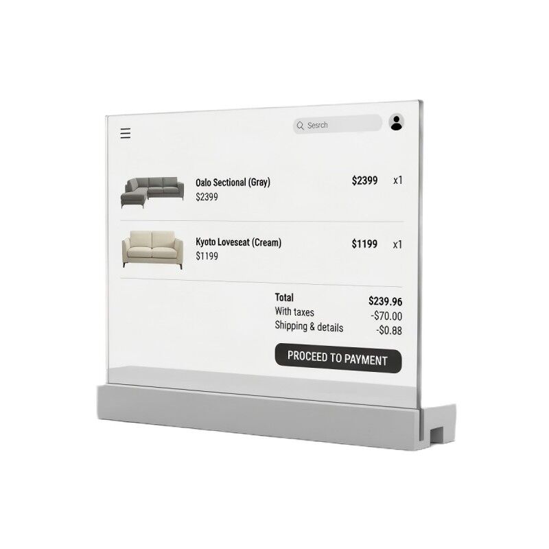 55 pouces Version Android Bureau Transparent OLED Affichage intelligent pour une utilisation commerciale interactive