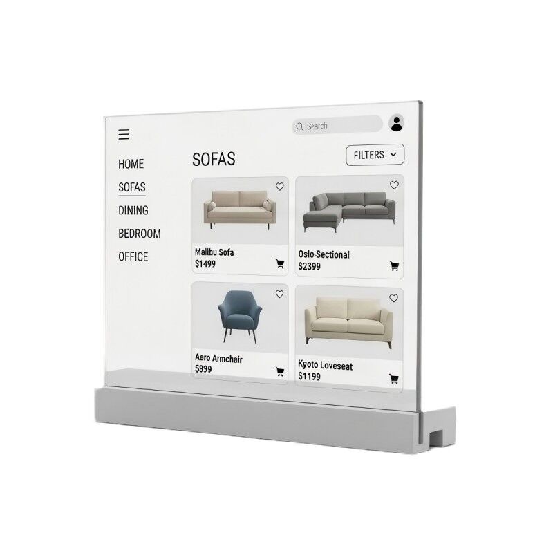 55 pouces Version Android Bureau Transparent OLED Affichage intelligent pour une utilisation commerciale interactive
