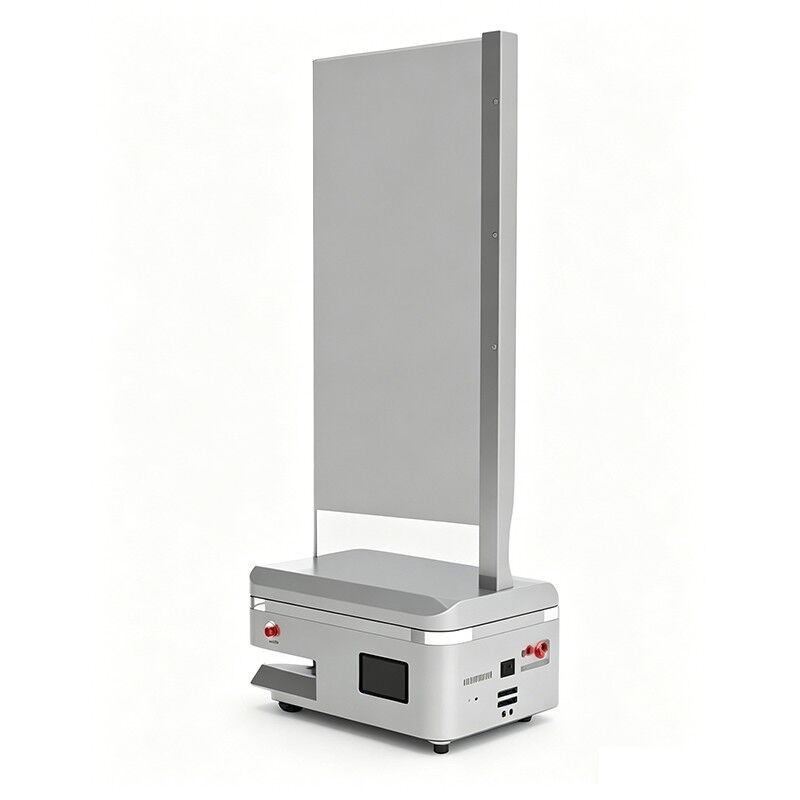 A 55-inch transparent OLED mobile reception robot equipped with autonomous navigation, voice interaction, and facial recognition is suitable for reception scenarios.