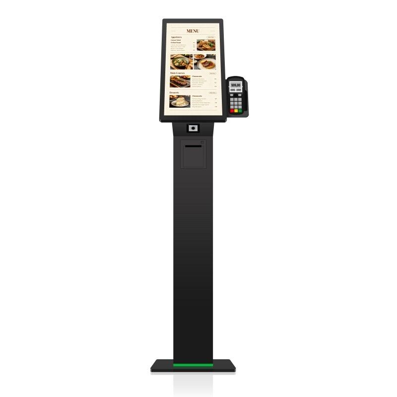21.5 Inch Black With Lights Interactive Self Service Payment Vertical Kiosk Automatic Touch Screen For Restaurant