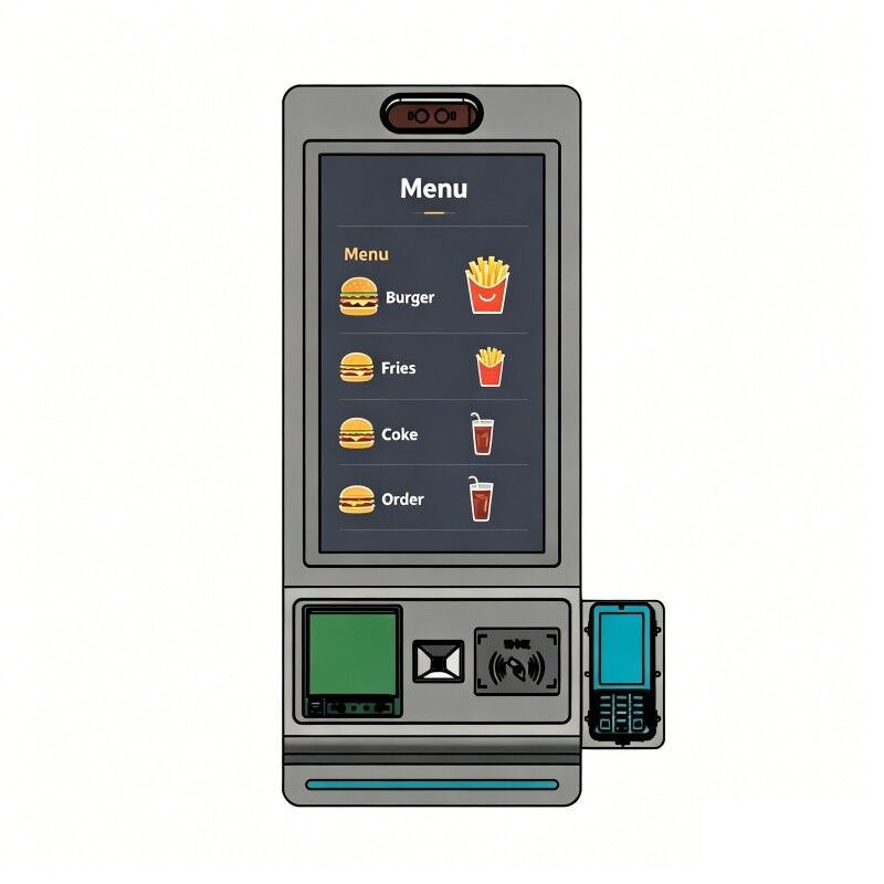 21.5 Inch desktop Interactive Self Service Payment Kiosk Automatic Touch Screen Kiosk Self Ordering Machine for Restaurant