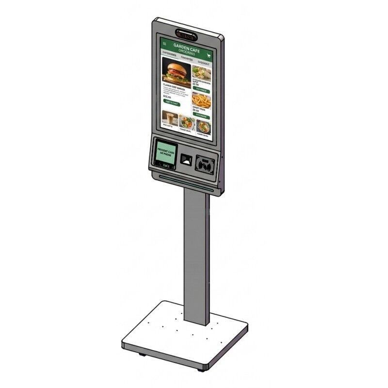 23.6 Inch Floor Standing Interactive Self Service Payment Kiosk Automatic Touch Screen Kiosk Self Ordering Machine