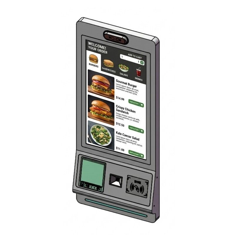 23.6 Inch Interactive Self-Service Payment Kiosk Automatic Touch Screen Kiosk Automatic Ordering Machine per ristoranti