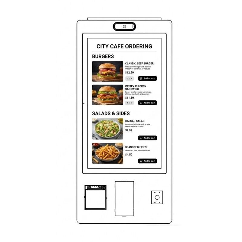 32 pollici Self-Ordering Kiosk Self-Service System Barcode Reader Ristorante Pagamento SDK Funzione