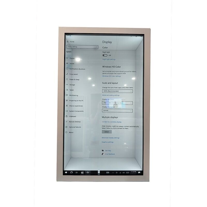65 Inch Transparent OLED Display Case for Premium Art and Luxury Product Presentation Spaces