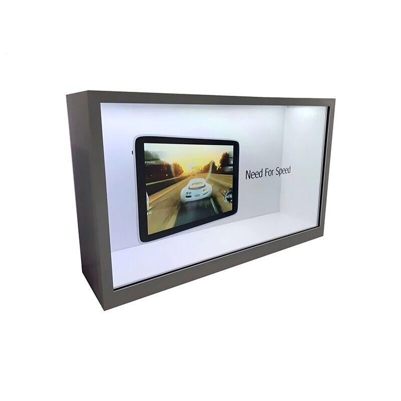 75 Inch Horizontal Transparent LCD Showcase for Wide Product Presentation
