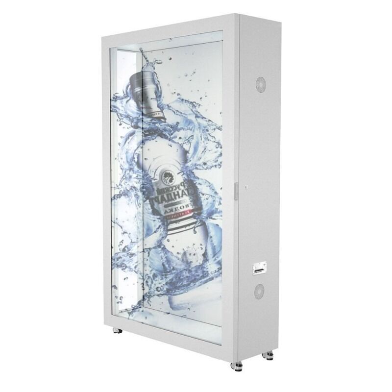 86 Inch Transparent Touch Screen Showcase for Interactive Large-Scale Product Experiences